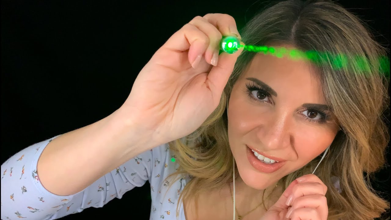 ASMR - Playing with lasers to make you feel calm. Light triggers, mouth sounds, hand movements.