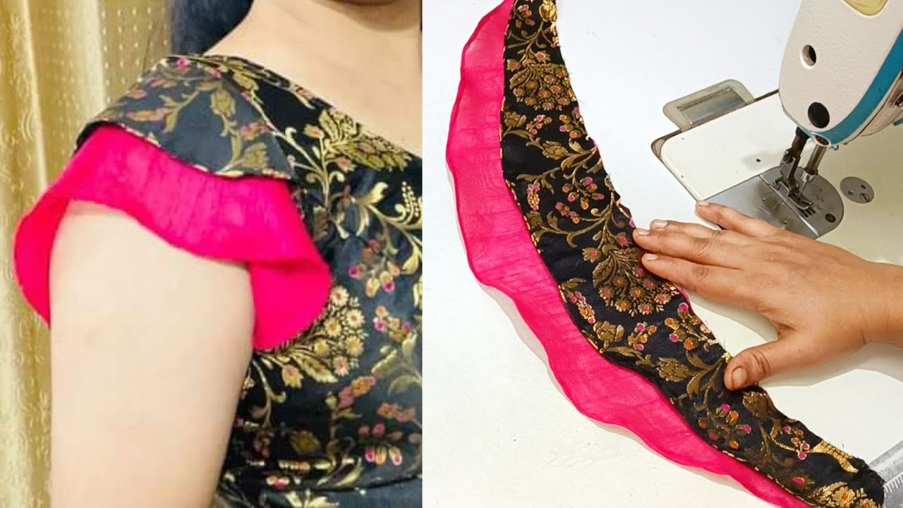 Double Layer Frill Sleeves Design Cutting And Stitching | Umbrella Sleeves Design | Baju Ki Design