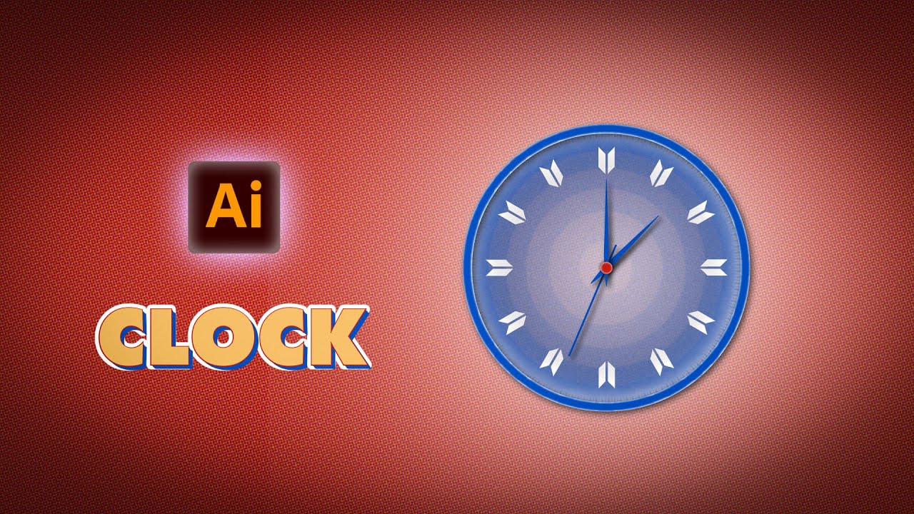 Clock Illustration in Adobe Illustrator | Simple and Clean Vector Clock Design #illustrator #clock
