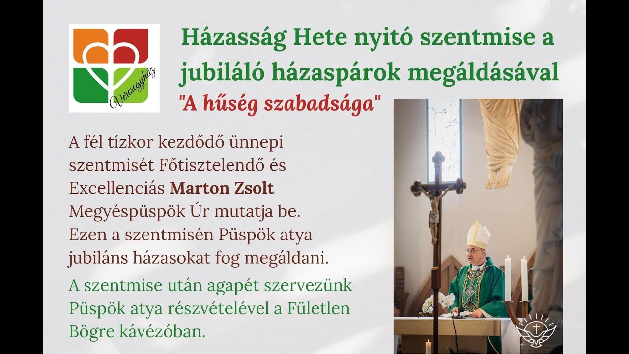 Házasság Hete nyitó szentmise közvetítés - 2026.02.08.