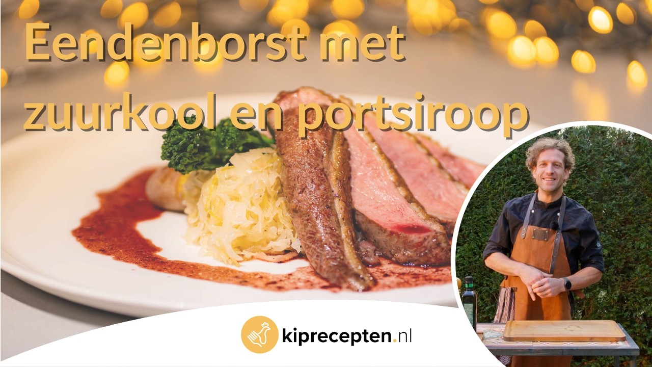 Eendenborst met zuurkool en portsiroop