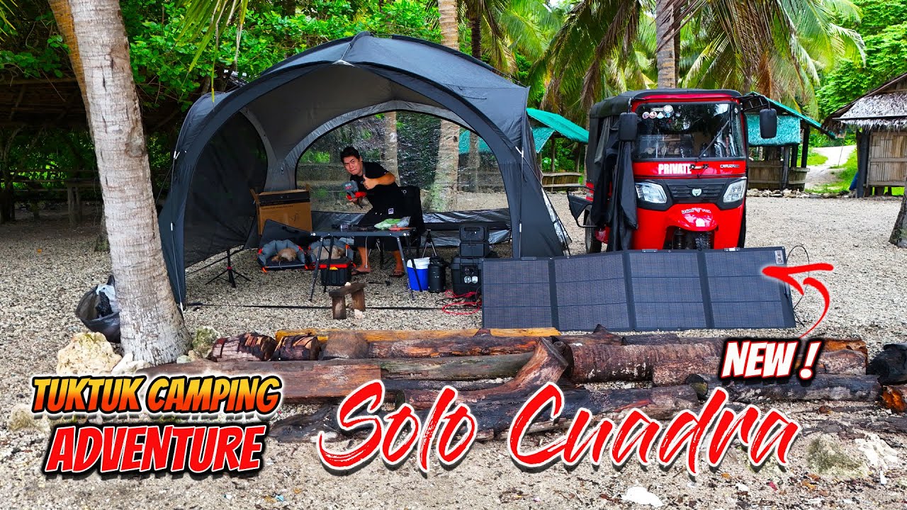 SOLO TUKTUK CAMPING IN BATANGAS WITH MY NEW DOME TENT | New Partnership | Ecoflow 220W Solar Panel