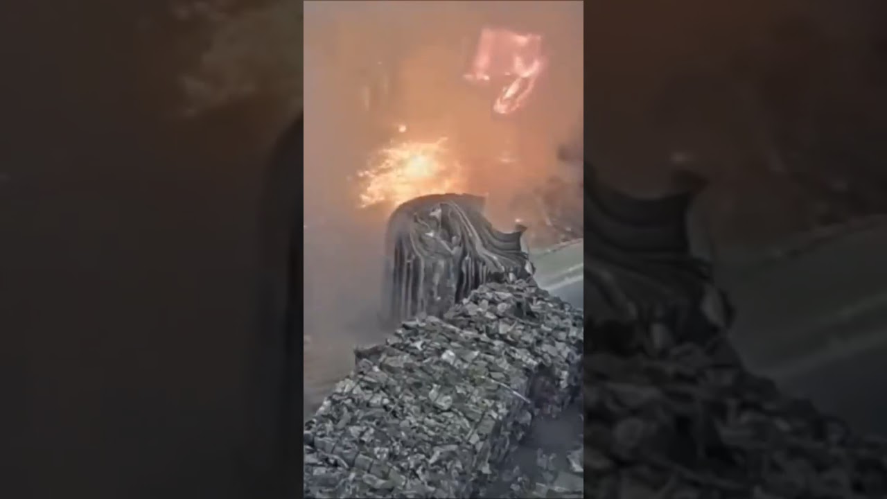 Lifter burn in steel mill🥵🥵🥵🥵 