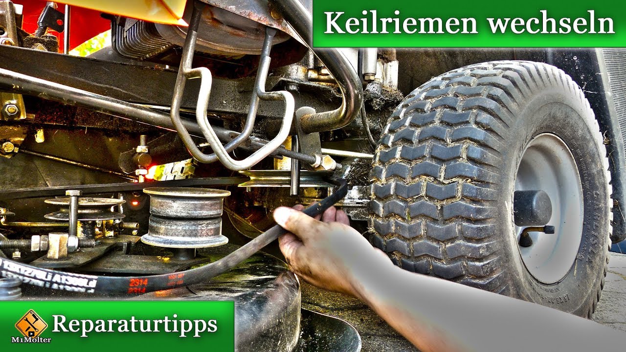 Keilriemen Rasentraktor wechseln - Mähwerk SABO