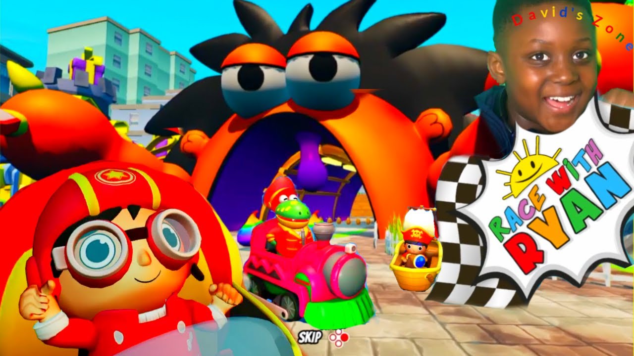 Race with Ryan Kids Racing Game with Ryan vs David!!! Let's play for the Pizza Cup!