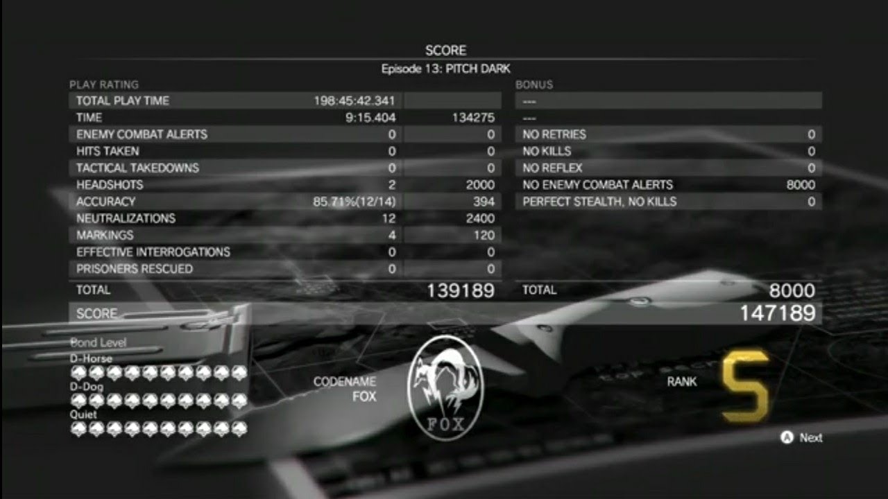 [MGSV TPP] (EPISODE 13:Pitch Dark)EASY S RANK