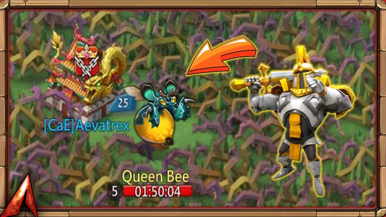 Taking Revenge on Queen Bee! Hunting Lv5 Monster and Legendary Loot Quest! Lords Mobile