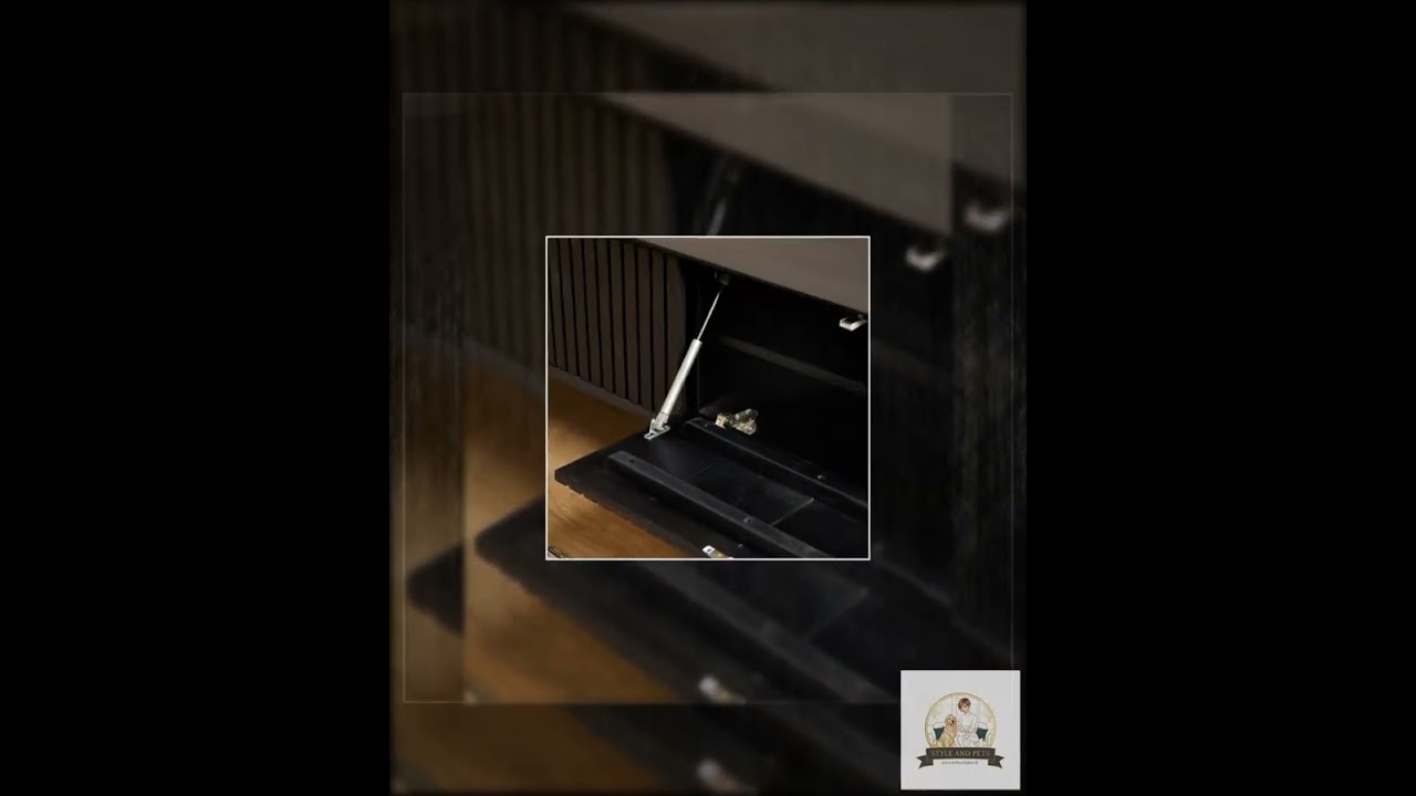 Zwevend tv-meubel Madison Zwart | 280 cm