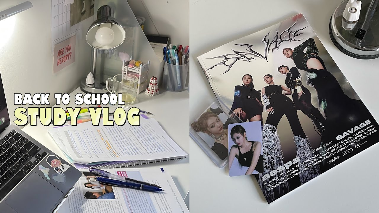 s3 vlog📑going back to school, aespa album, studying and toploader decorating!