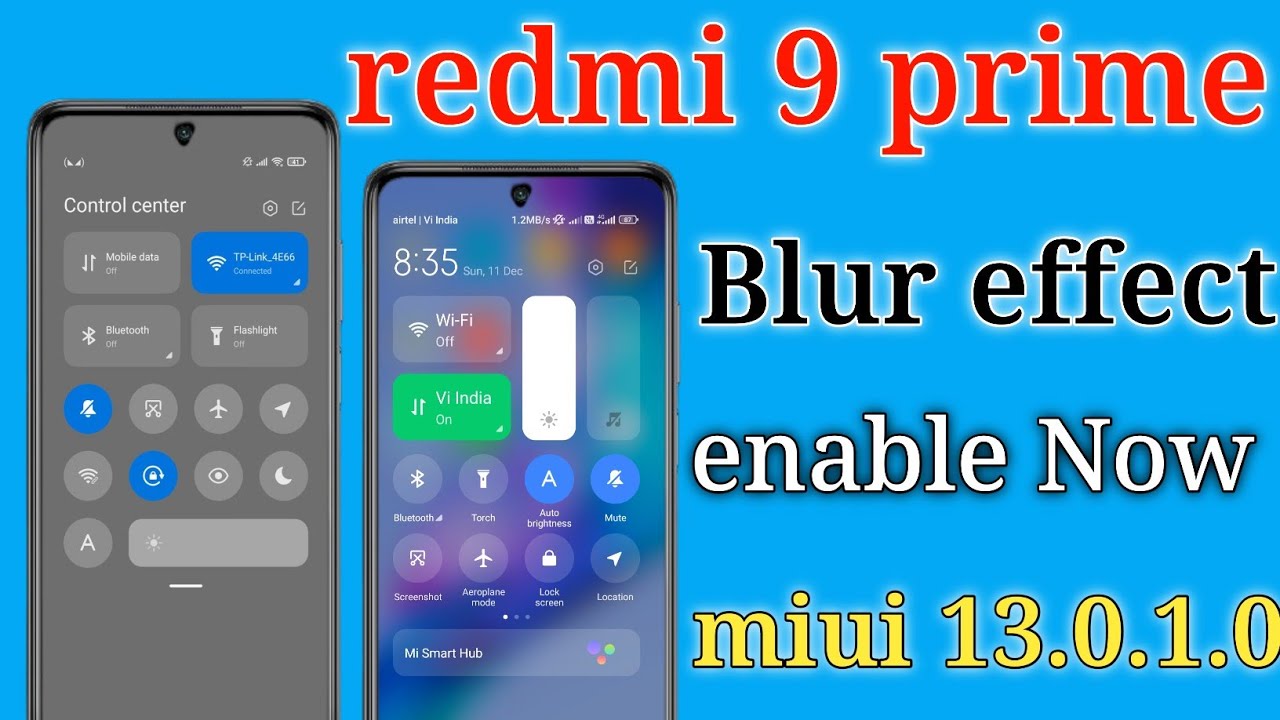 redmi 9 prime miui 13.0.1.0 control centre blur effect kaise enable karen/control centre blur enable