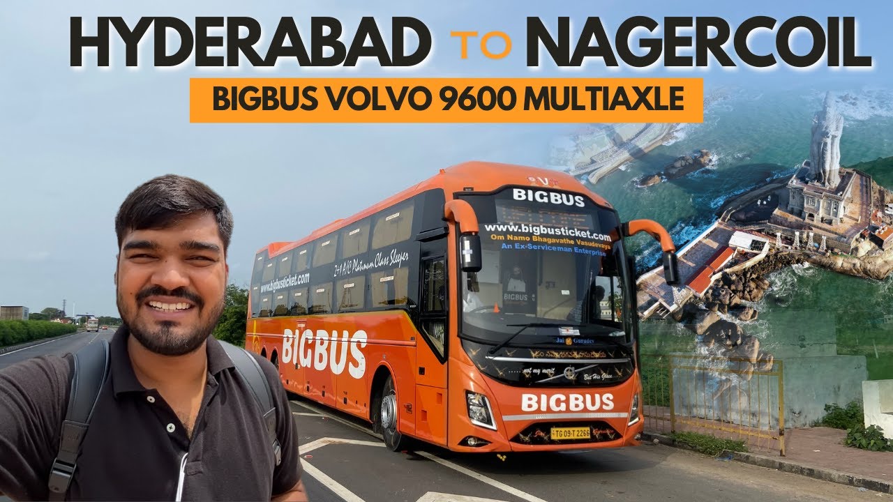 Hyderabad to Nagercoil Bus Journey in Brand New BIGBUS Volvo 9600 Multiaxle Sleeper | Traveller Bros