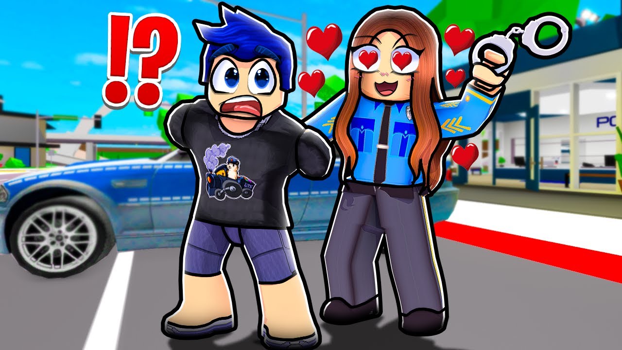 ZOSTAŁEM ZAARESZTOWANY BO POLICJANTKA SIĘ WE MNIE ZAKOCHAŁA na BrookHaven RP! (ROBLOX)!💕👮‍♀️