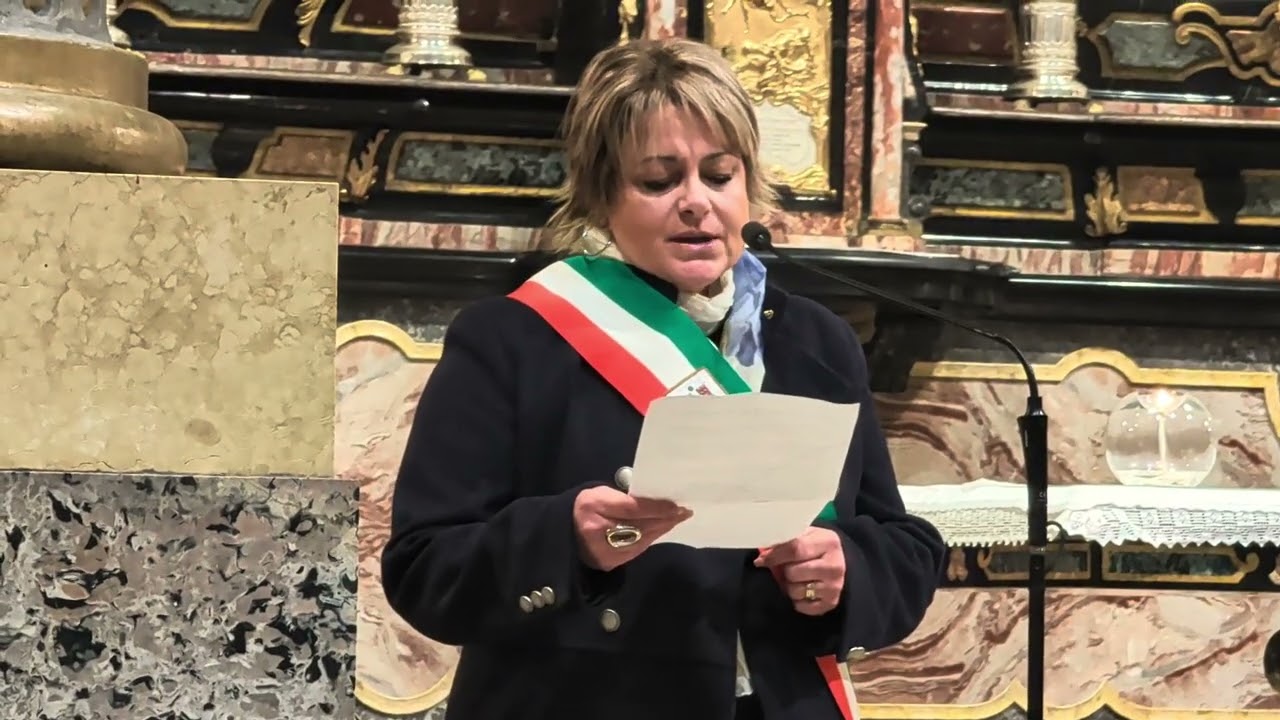 Messaggio della sindaca Ilaria Pagani al funerale dell'ex prevosto Angelo Centemeri 