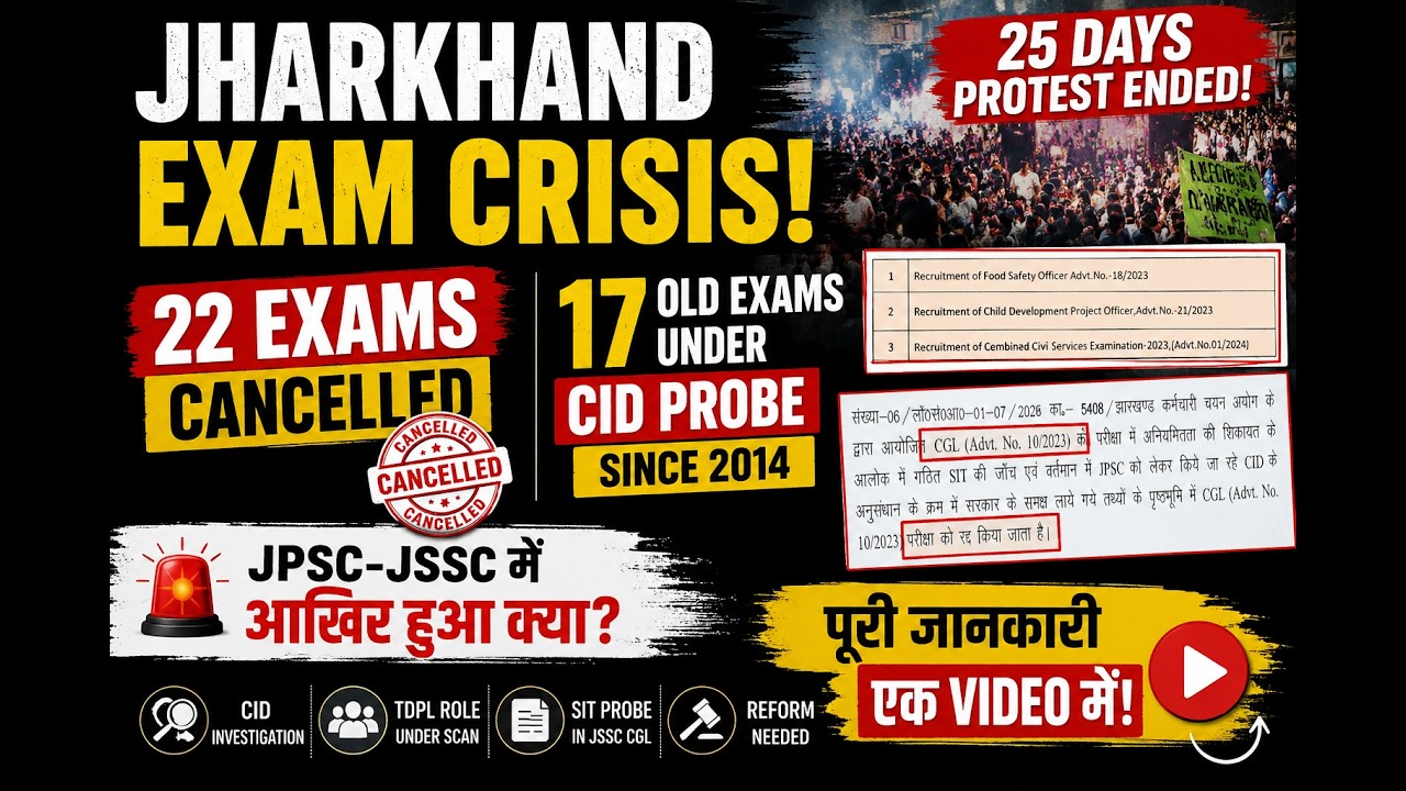 Jharkhand Exam Crisis: 22 Exams Cancelled, 17 Under CID Probe |JPSC-JSSC में क्या हुआ? #jpsc  #jssc