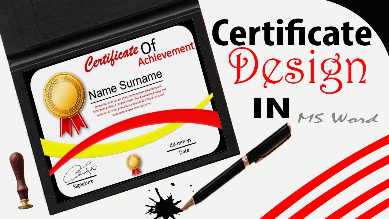 Professional Certificate design In MS Word || Diploma certificate design Idea in MS Word