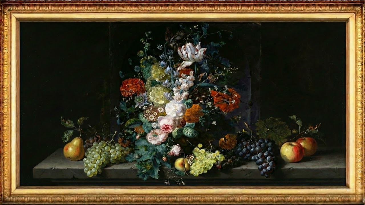 Elegance in Bloom: Gold Framed Pastel Floral Art 🌸✨