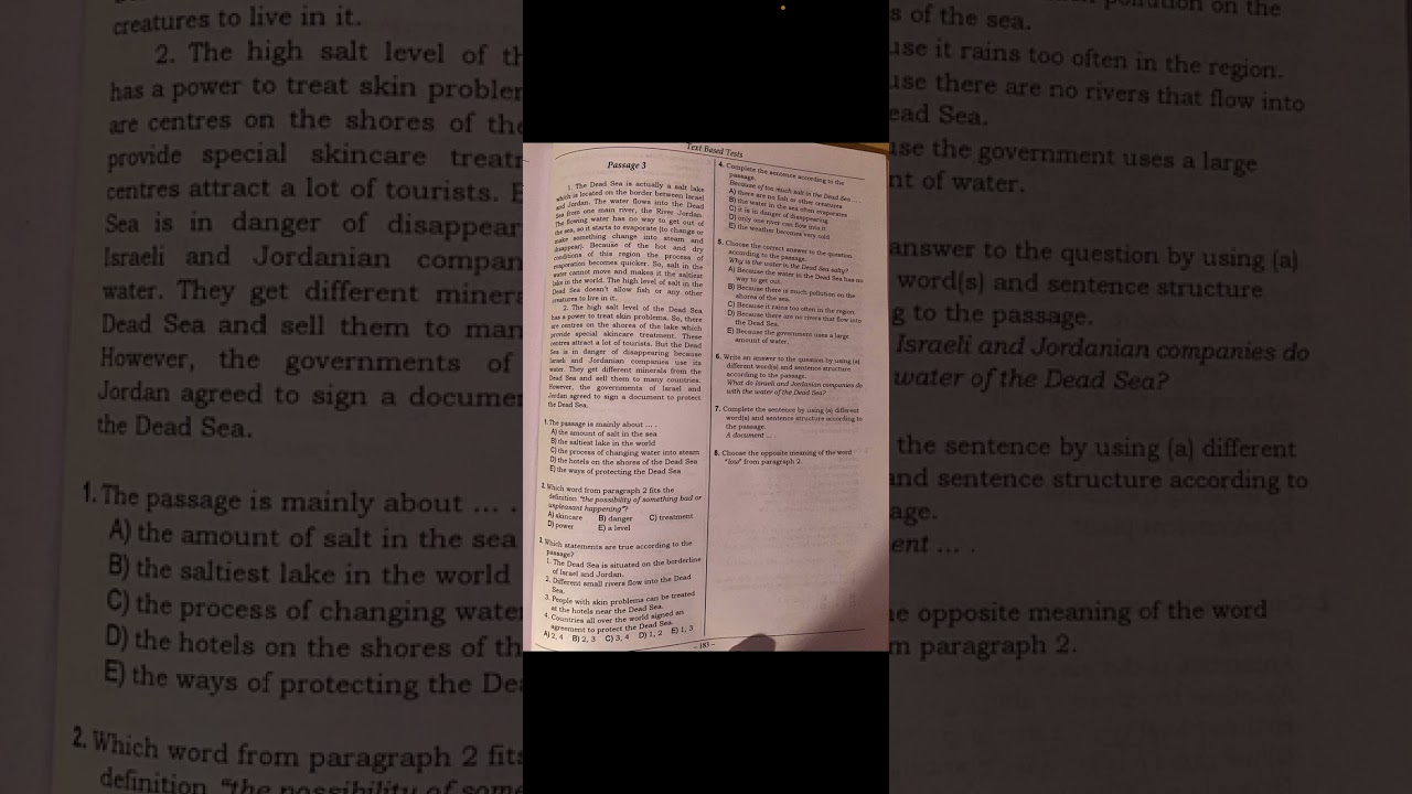 Passage 3 - birinci hissə test toplusu