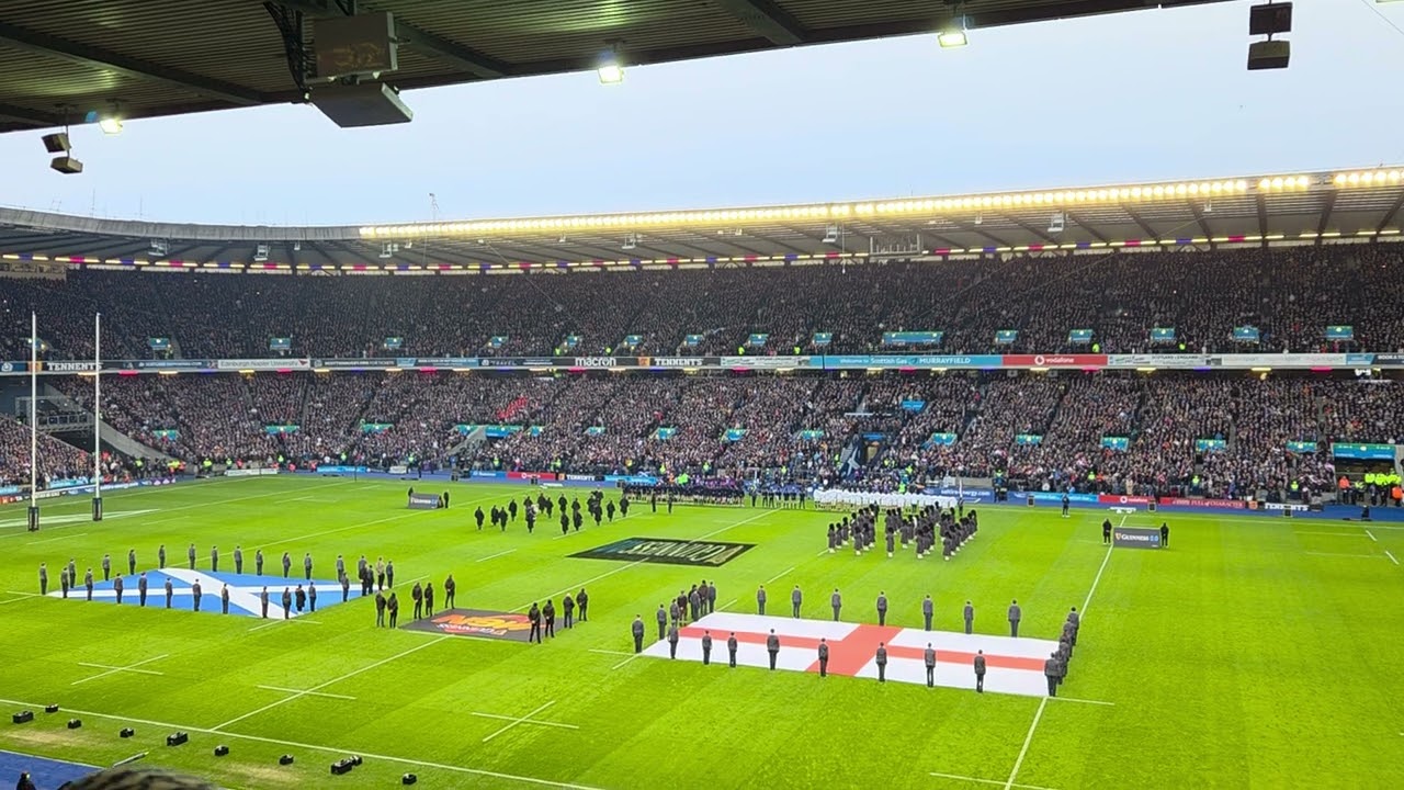 Flower of Scotland, Murrayfield 6 Nations Cup 2026. Scotland vs. England