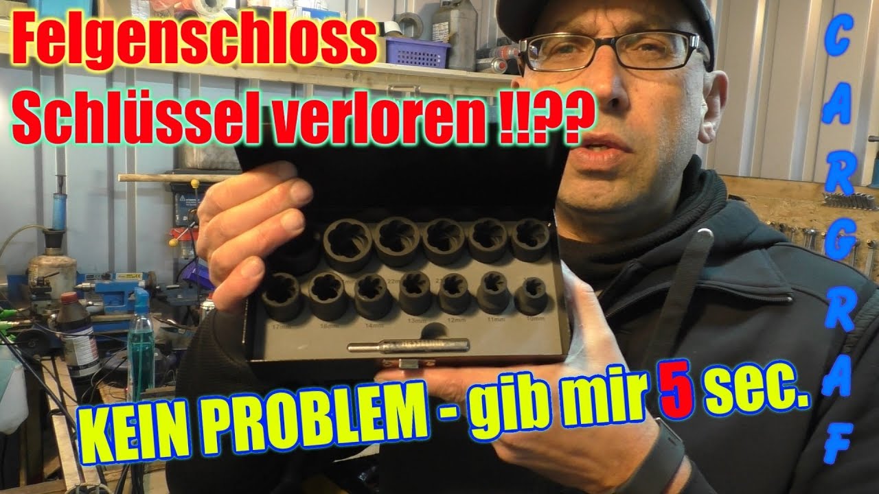 Felgenschloss - Schl&uuml;ssel verloren? kein Problem - gib mir 5 Sekunden