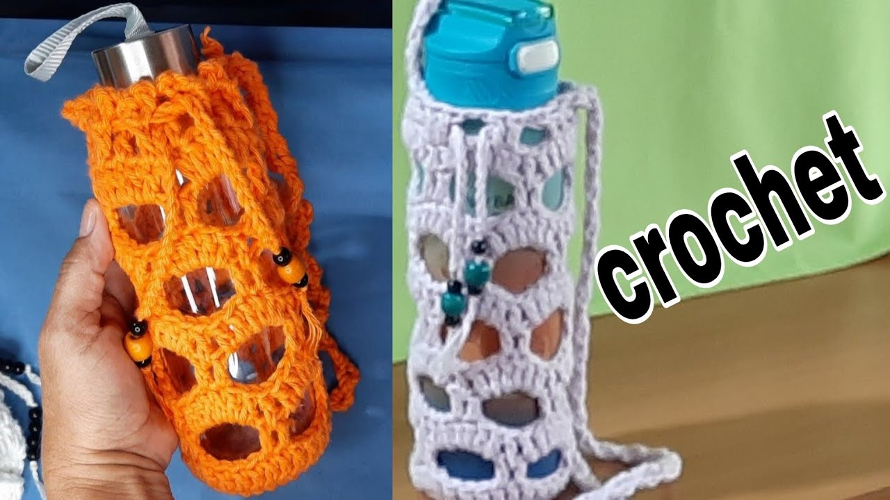 Bolsa Funda o PORTA BOTELLA a Crochet o ganchillo fácil y rápido paso a paso