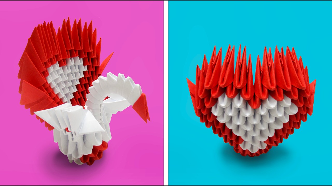 How to Make a 3D Origami Peacock with a Heart-Shaped Tail