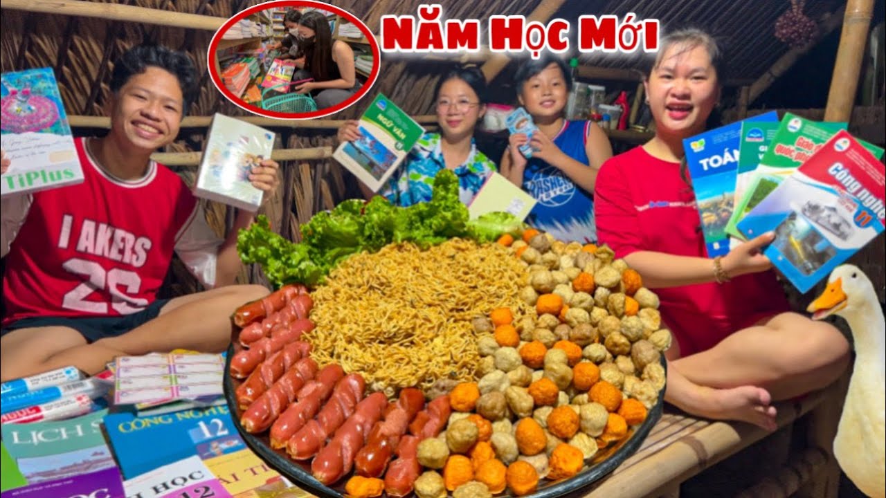 1 Ngày CHUẨN BỊ CHO NĂM HỌC MỚI | Ăn Nguyên Mâm Mì Trộn Khổng Lồ Chia Tay Kết Thúc Mùa Hè