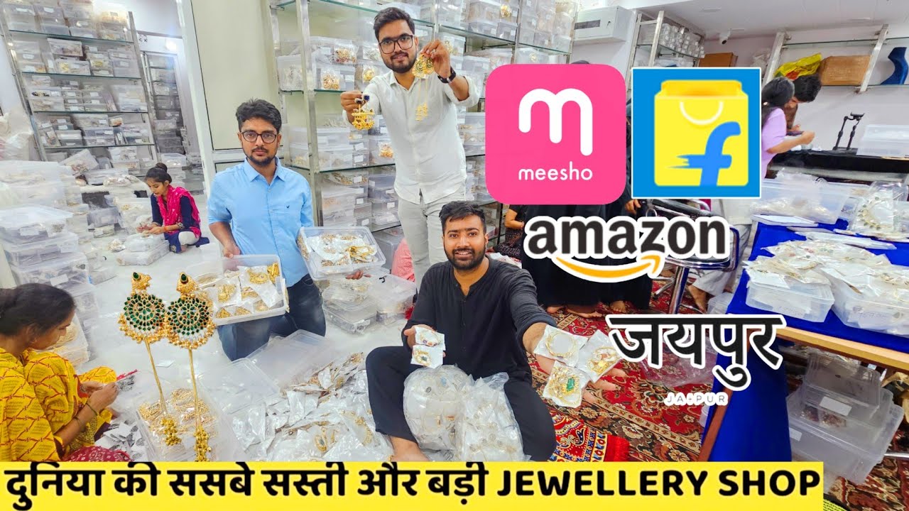 “Cheapest Artificial & Moissanite Jewellery Wholesale” Jaipur Jewellery Market Tour| Kashmiri jhumke