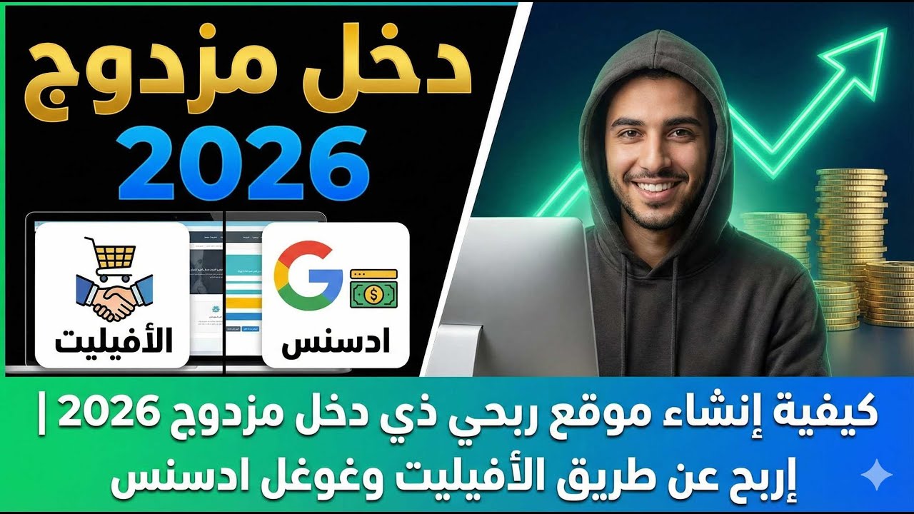 كيفية إنشاء موقع ربحي ذي دخل مزدوج 2026 | إربح عن طريق الأفيليت وغوغل ادسنس