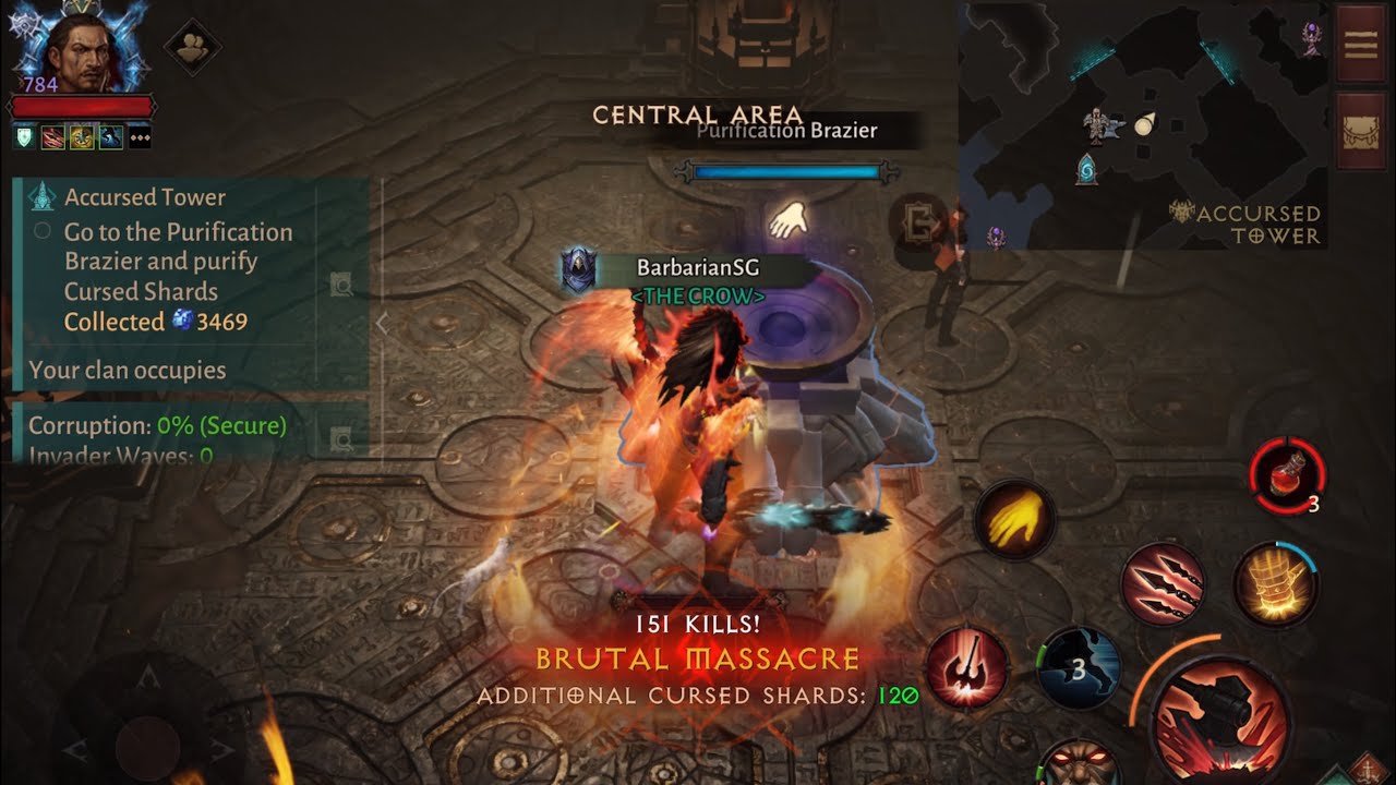 Diablo Immortal - Accursed Tower - Barbarian Solo 3469 Shards