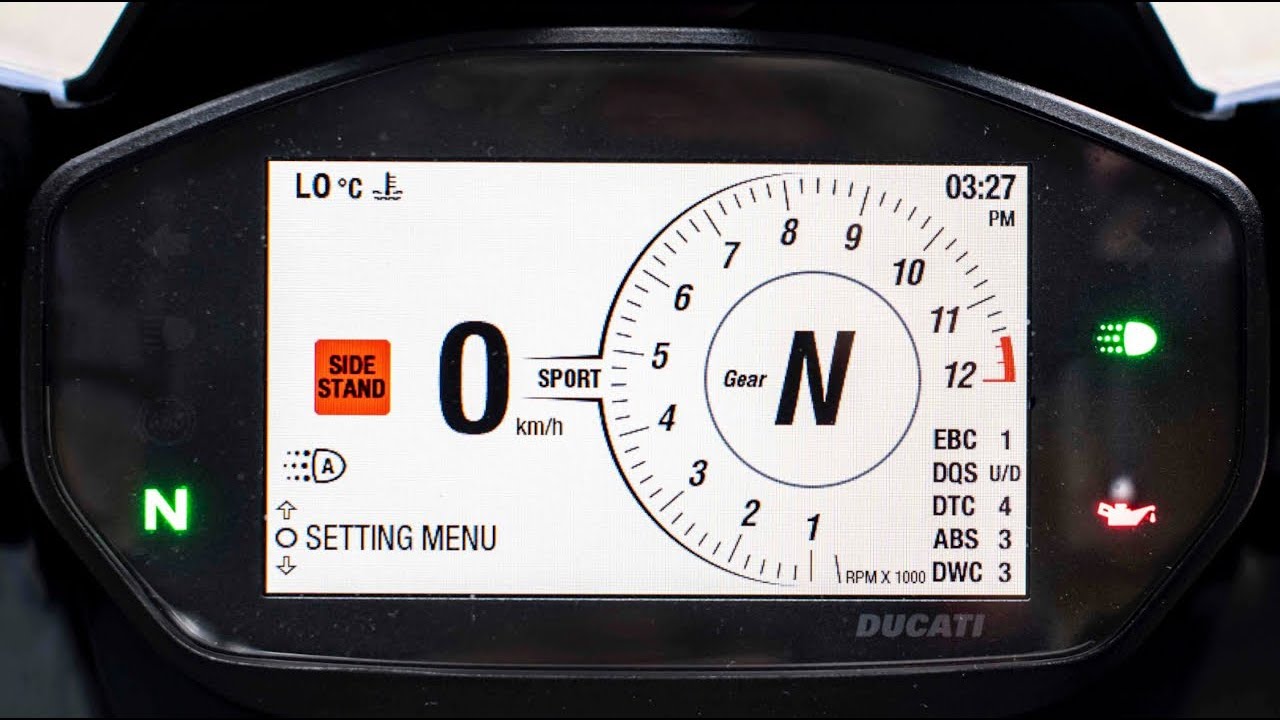 2020 Ducati Panigale V2 Dash TFT Display Overview (w/ Exhaust Sound Preview)