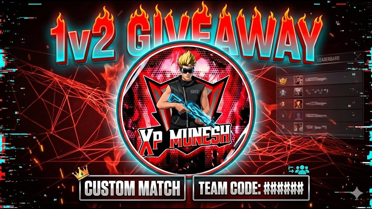 Live reaction & id check, 1v2 guild test custom room giveaway XP MUNESH IS LIVE🥵