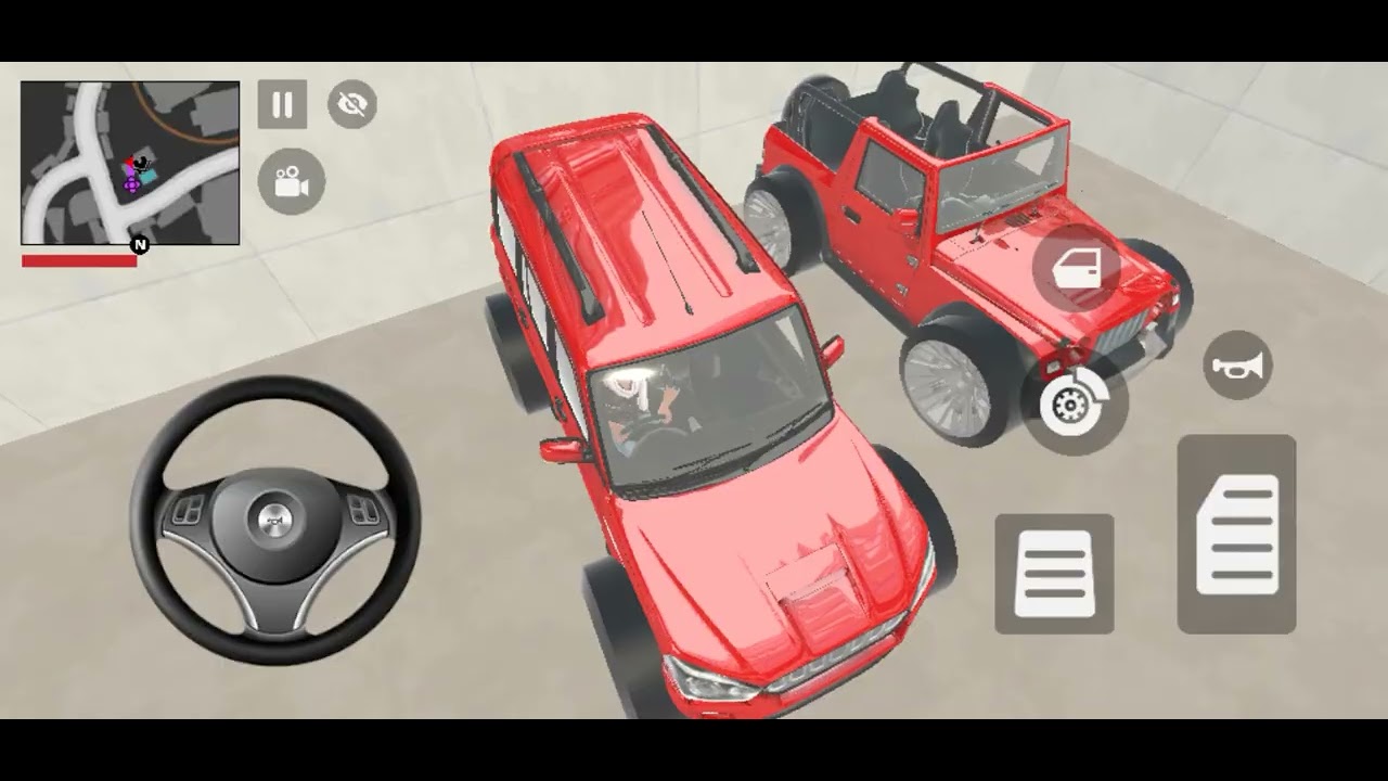 Franklin ka Modified Red Thar Scorpio and Fortuner Collection in garage 