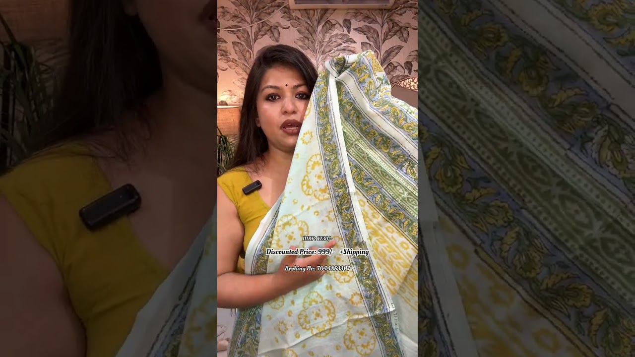 Sale Alert` Jaipur Mul Cotton Handblock Sarees | Nandita Nandini