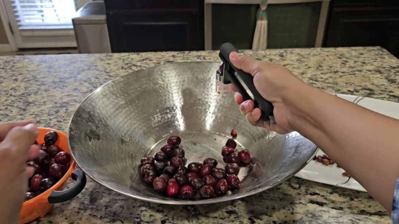 #How to use cherry pitter #kitchen gadget #cherry seeds remover