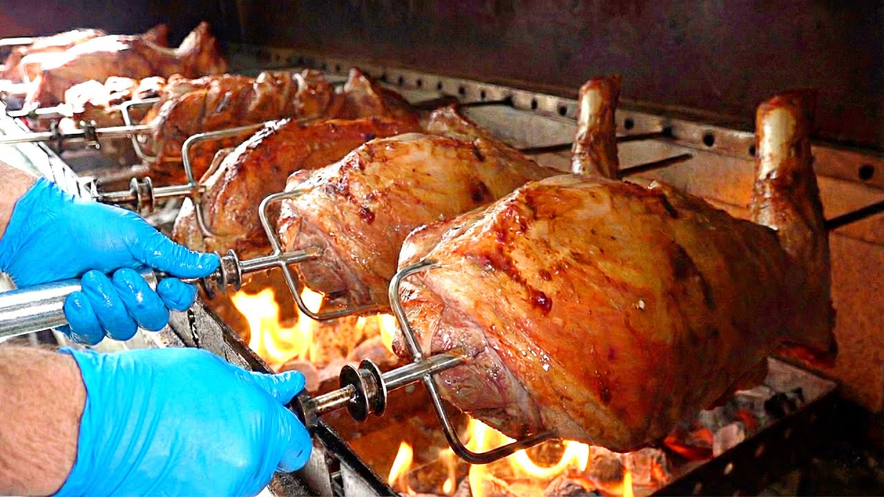 Мастер барбекю из баранины! Баранья нога, запеченная в 2-метровой капсуле при температуре 400℃