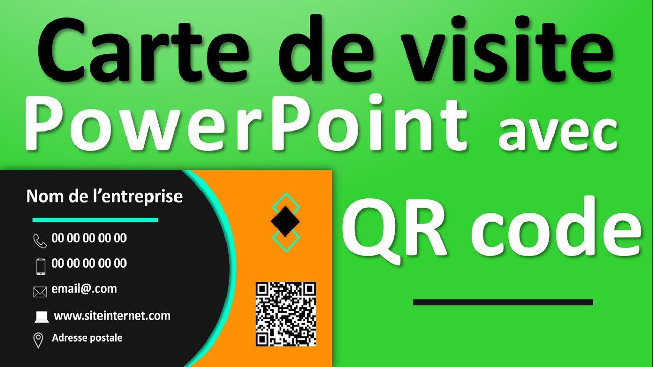 Cr&eacute;er un QR code avec PowerPoint sur une carte de visite.