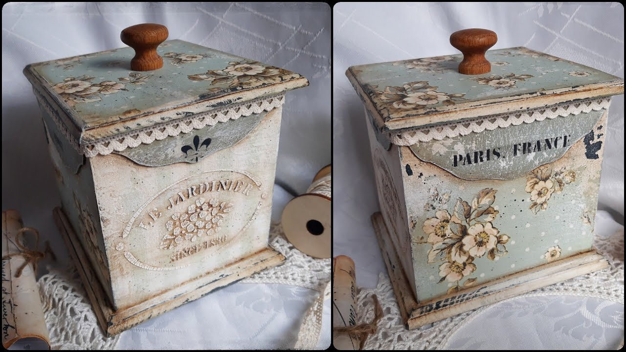 Shabby chic decoupage box