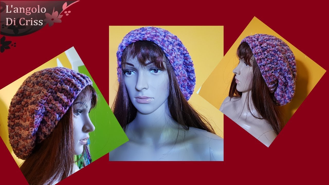 Cappello lungo all'uncinetto facilissimo 