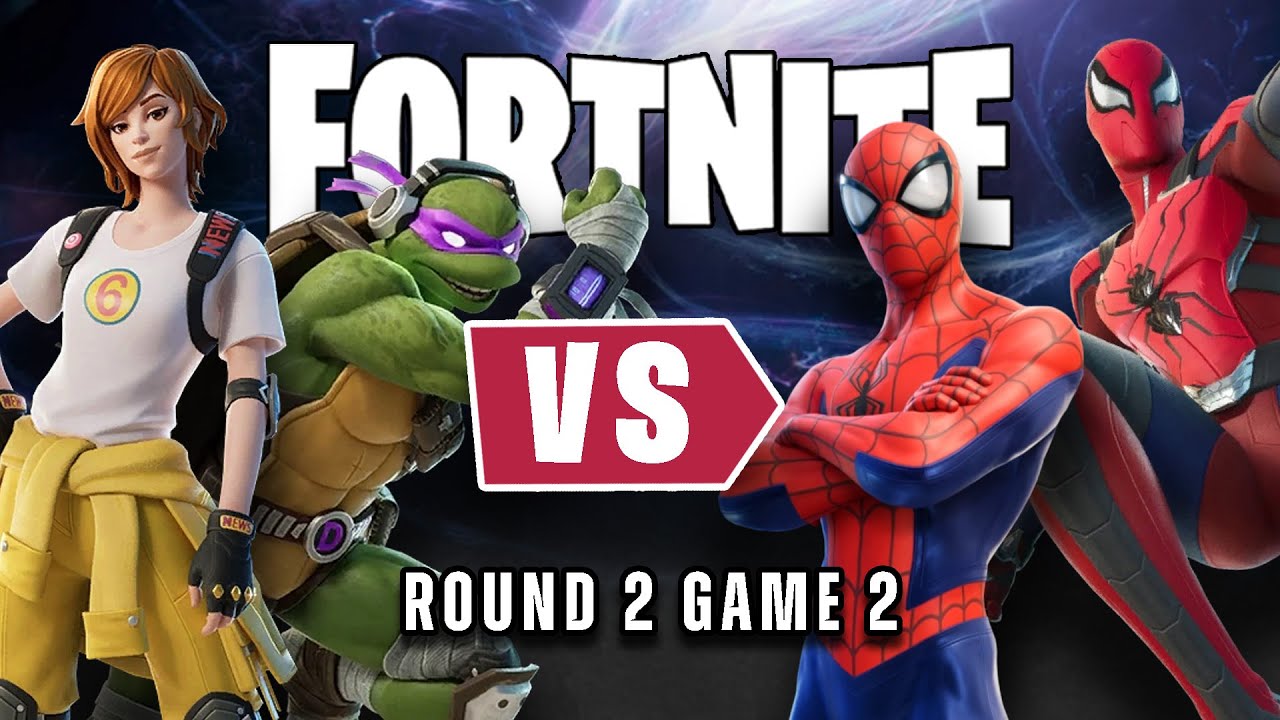 Donatello & April vs Spider-Men in Fortnite | Round 2 - Game 2