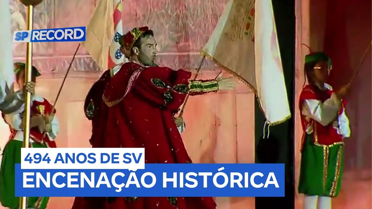 Encenação da fundação da vila de São Vicente vai até sábado (24) na Praia do Gonzaguinha