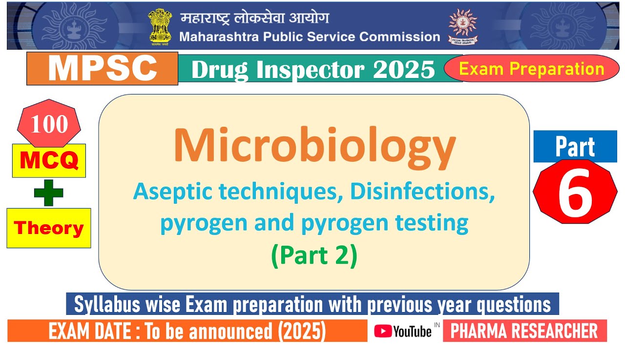Pyrogen testing MCQs Part 2 II MPSC Drug Inspector 2025 Exam Preparation II 