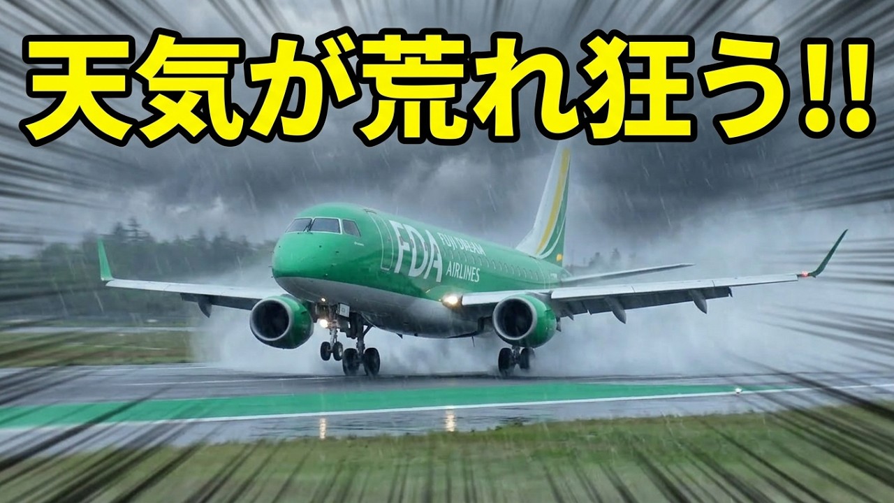 FDA ド迫力!! 天気が荒れ狂うとこうなる 信州まつもと空港