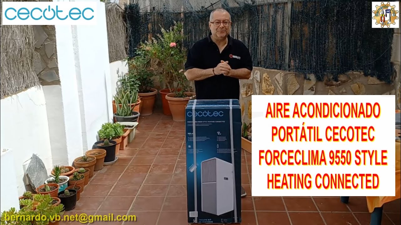 CECOTEC Aire acondicionado portatil ForceClima 9550 Style heating connected. Panel tactil y WiFi