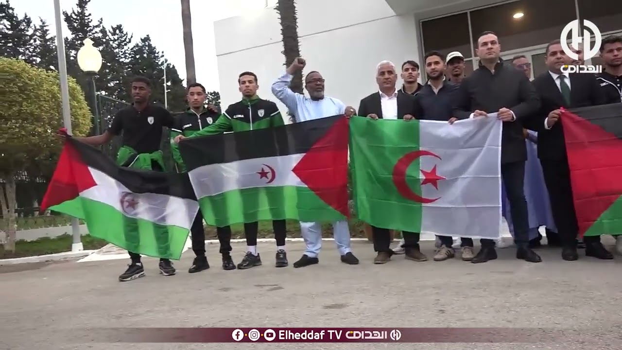 مشاهد رائعة عند استقبال منتخب الصحراء الغربية الشقيق