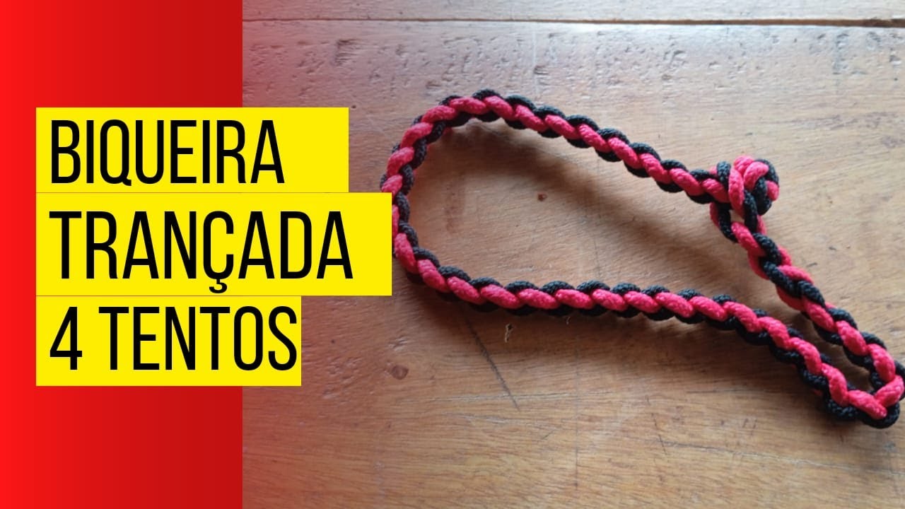 Como fazer biqueira trançada de 4 tentos