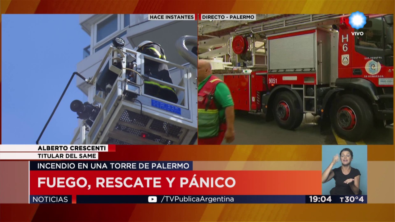 TV Pública Noticias - CABA: Incendio en una torre de Palermo