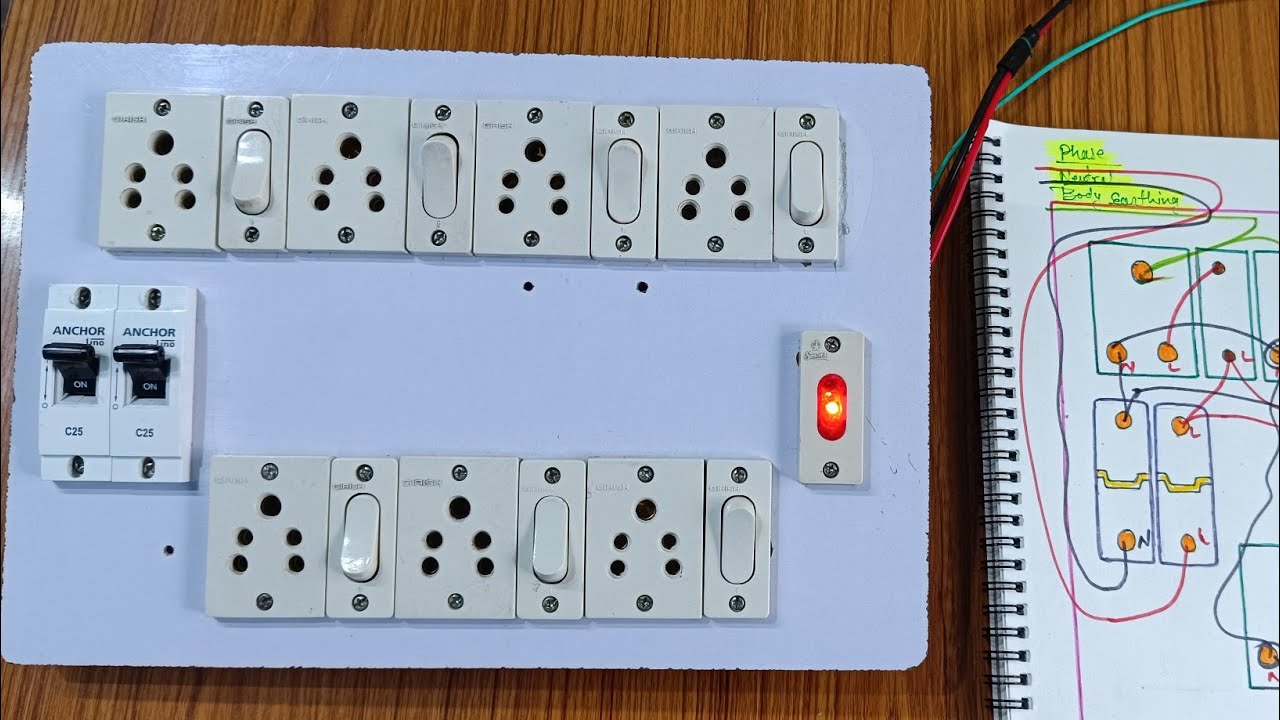 7 switch 7 socket 1 indicator 2 msb extension board wiring connection and daigram||Sinha Electricals