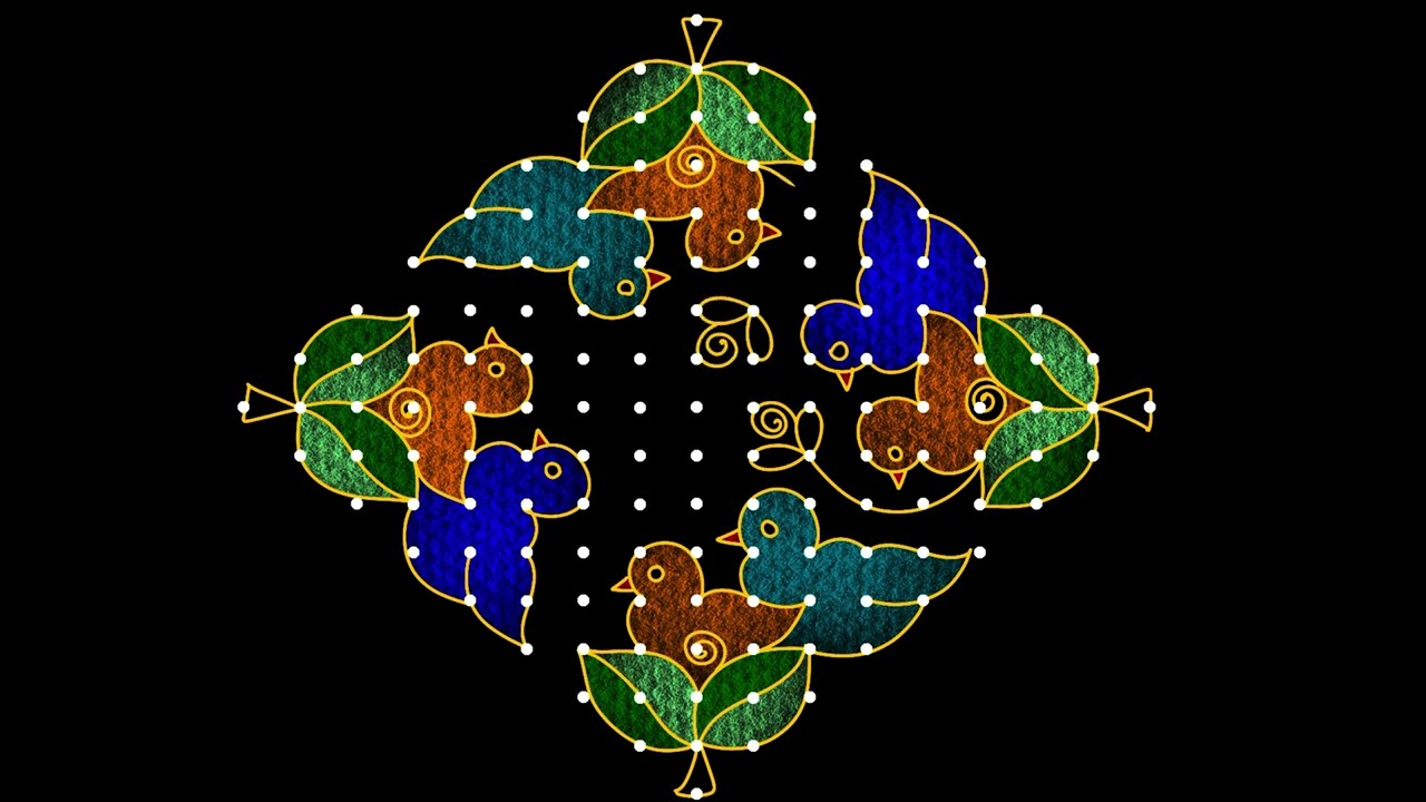 17-1 dots beautiful rangoli design|chukkala muggulu|traditional kolam|festival rangolis