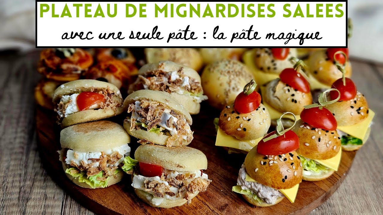 Plateau de mignardises salées, une recette à partir d'une seule pâte : la pâte magique !