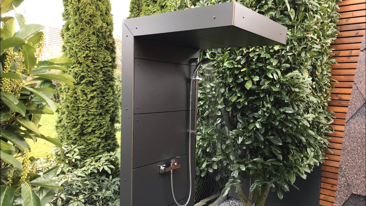 Outdoor shower   Gartendusche selber bauen   Garden ideas  Sauna Außendusche